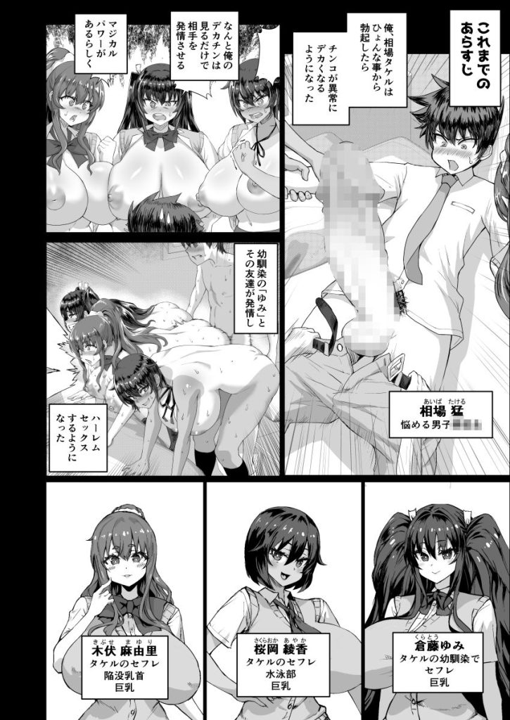 デカチンになったら巨乳幼馴染とその巨乳友達たちが発情してハーレムになった！！5ギャルとわくわく林姦学校の無料サンプル画像1